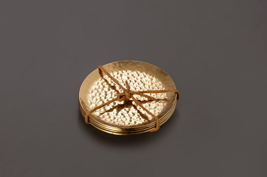 Hammered Gold Coaster Round